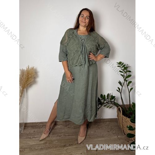 Letní komplet šaty letní a cardigan dámské nadrozměr (48/50/52ONE SIZE) TALIANSKA MÓDA  IMSM26232535