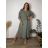 Letní komplet šaty letní a cardigan dámské nadrozměr (48/50/52ONE SIZE) TALIANSKA MÓDA  IMSM26232535/DUR  béžová