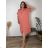 Šaty dlhé mušelínové košeľové oversize krátky rukáv dámske nadrozmer JENOFÉNA  (54/56/58 ONE SIZE) TALIANSKA MÓDA IMD26083/DUR 54/56/58 biela