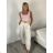 Nohavice letní s opaskom dámske (S/M/L ONE SIZE) TALIANSKA MÓDA IM4260013564/DUR sv. béžová S/M/L