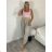 Nohavice letní s opaskom dámske (S/M/L ONE SIZE) TALIANSKA MÓDA IM4260013564/DUR sv. béžová S/M/L