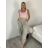Nohavice letní s opaskom dámske (S/M/L ONE SIZE) TALIANSKA MÓDA IM4260013564/DUR sv. béžová S/M/L