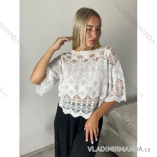 Tunika letní 3/4 rukáv dámska (S/M/L ONE SIZE) TALIANSKA MODA IMSM26000332/DUR S/M/L biela