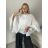 Tunika elegantní dlouhý rukáv dámska (S/M/L ONE SIZE) TALIANSKA MODA IMSM26000333/DUR S/M/L biela