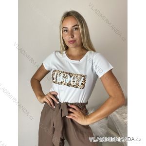 Tričko krátky rukáv dámske (S/M/L ONE SIZE) TALIANSKA MÓDA IMM23BR2415-9/DUR