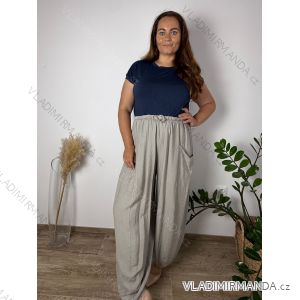 Nohavice dlhé letní dámske nadrozměr (46/48/50 ONE SIZE) TALIANSKA MÓDA IMD26097/DUR