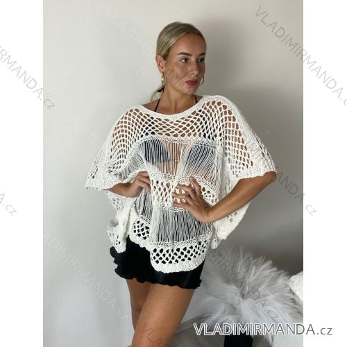 Tunika přehoz oversize plážová přes plavky krátký rukáv dámská (S/M/L ONE SIZE) ITALSKÁ MÓDA IMM263851