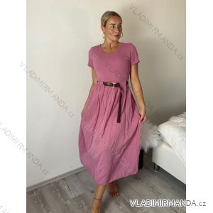 Šaty voľnočasové letné krátky rukáv dámske (S/M/L ONE SIZE) TALIANSKA MÓDA IMSM26301