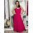 Šaty dlhé letné na ramienka dámske NATALI  (S/M ONE SIZE) TALIANSKA MÓDA IMM2658098/DUR S/M/L růžová tmavá