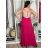 Šaty dlhé letné na ramienka dámske NATALI  (S/M ONE SIZE) TALIANSKA MÓDA IMM2658098/DUR S/M/L růžová tmavá