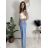 Nohavice riflové trojštvrťové 3/4 krátke dámske (S/M/L ONE SIZE) TALIANSKA MÓDA IMD26017/DUR svetlo modrá S/M/L