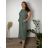 Šaty košilové lněné krátky rukáv dámske nadrozmer LUISA (44/46/48 ONE SIZE) TALIANSKA MÓDA IMSM2600010/DUR 44/46/48 béžová