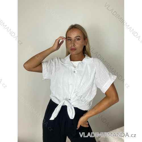Košeľa krátký rukáv dámska (S/M/L ONE SIZE) TALIANSKA MÓDA IMPMNC260001/DUR