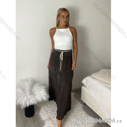 Sukně dlouhá letní s páskem dámske BEATRICE  (S/M/L ONE SIZE) TALIANSKA MÓDA IMPMNC268013