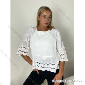 Tunika letní krátky rukáv dámska (S/M/L ONE SIZE) TALIANSKA MÓDA IMPMNC261292/DUR