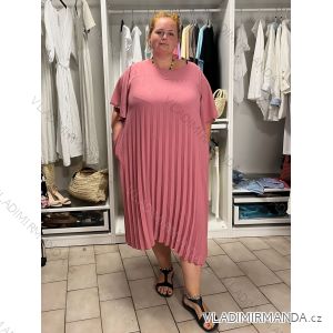 Šaty krátky rukáv dámske nadrozmer LARISA (52/54/56 ONE SIZE) TALIANSKA MóDA IM426250/DUR