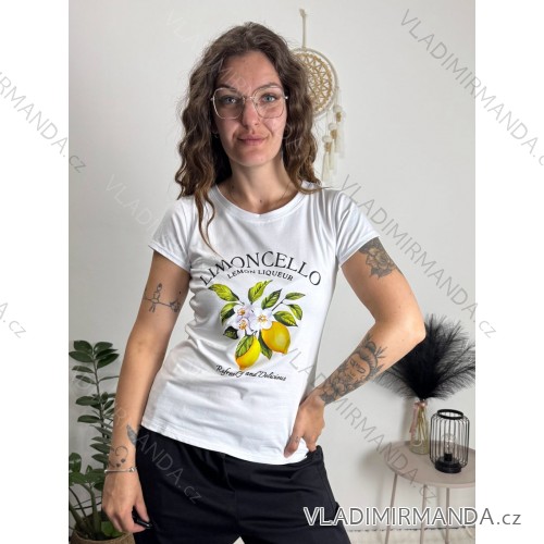 Tričko krátky rukáv dámske (S/M ONE SIZE) TALIANSKA MÓDA IMM23BR2415-12/DUR biela S/M/L