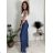 Nohavice letní s opaskom dámske (S/M/L ONE SIZE) TALIANSKA MÓDA IM426001357/DUR svetlo modrá S/M/L