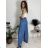 Nohavice letní s opaskom dámske (S/M/L ONE SIZE) TALIANSKA MÓDA IM426001357/DUR svetlo modrá S/M/L