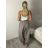 Nohavice puntíkaté oversize s opaskom dámske (S/M/L ONE SIZE) TALIANSKA MÓDA IMWTM260006/DUR