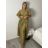 Komplet tunika krátký a nohavice dlhé dámska (M/L ONE SIZE)  TALIANSKA MÓDA IMPLU268422/DUR M / L tm. hnědá