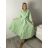 Šaty dlhé košilové 3/4 dlhý rukáv dámske KONSTANCE (S/M/L ONE SIZE) TALIANSKA MÓDA IM5260001/DUR sv. zelená S/M/L