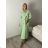 Šaty dlhé košilové 3/4 dlhý rukáv dámske KONSTANCE (S/M/L ONE SIZE) TALIANSKA MÓDA IM5260001/DUR sv. zelená S/M/L