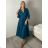 Šaty dlhé košilové 3/4 dlhý rukáv dámske KONSTANCE (S/M/L ONE SIZE) TALIANSKA MÓDA IM5260001/DUR sv. zelená S/M/L