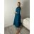 Šaty dlhé košilové 3/4 dlhý rukáv dámske KONSTANCE (S/M/L ONE SIZE) TALIANSKA MÓDA IM5260001/DUR sv. zelená S/M/L