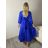 Šaty dlhé košilové 3/4 dlhý rukáv dámske KONSTANCE (S/M/L ONE SIZE) TALIANSKA MÓDA IM5260001/DUR sv. zelená S/M/L