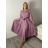 Šaty dlhé košilové 3/4 dlhý rukáv dámske KONSTANCE (S/M/L ONE SIZE) TALIANSKA MÓDA IM5260001/DUR sv. zelená S/M/L