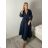 Šaty dlhé košilové 3/4 dlhý rukáv dámske KONSTANCE (S/M/L ONE SIZE) TALIANSKA MÓDA IM5260001/DUR sv. zelená S/M/L