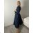 Šaty dlhé košilové 3/4 dlhý rukáv dámske KONSTANCE (S/M/L ONE SIZE) TALIANSKA MÓDA IM5260001/DUR sv. zelená S/M/L