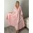 Šaty dlhé košilové 3/4 dlhý rukáv dámske KONSTANCE (S/M/L ONE SIZE) TALIANSKA MÓDA IM5260001/DUR sv. zelená S/M/L