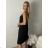 Šaty krátké letí na ramínka dámské dámske AYGA (S/M/L ONE SIZE) TALIANSKA MÓDA IM9260002/DUR S/M/L čierna