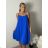 Šaty krátké letí na ramínka dámské dámske AYGA (S/M/L ONE SIZE) TALIANSKA MÓDA IM9260002/DUR S/M/L čierna