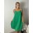 Šaty krátké letí na ramínka dámské dámske AYGA (S/M/L ONE SIZE) TALIANSKA MÓDA IM9260002/DUR S/M/L čierna