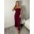 Overal dlhý letný carmen cez prsia dámsky (S/M/L ONE SIZE) TALIANSKA MÓDA IMWY260001/DUR S/M/L vínová