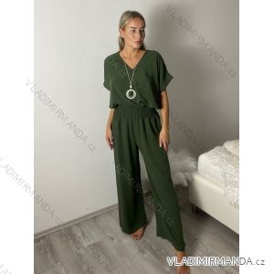 Súprava letné tunika krátky rukáv a nohavice dámske (M/L/XL ONE SIZE) TALIANSKA MÓDA IMC26102