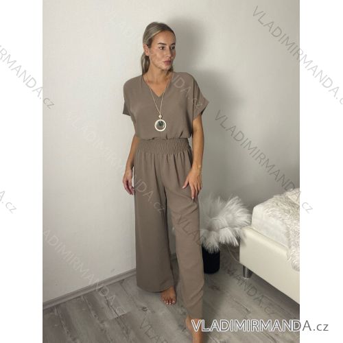 Súprava letné tunika krátky rukáv a nohavice dámske (M/L/XL ONE SIZE) TALIANSKA MÓDA IMC26102/DUR
