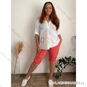 Tunika 3/4 rukáv dámska nadrozmer (54/56/58 ONE SIZE) TALIANSKA MÓDA IMB260006/DUR