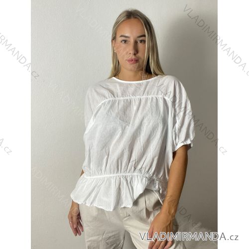 Letní halenka dámska (S/M/L ONE SIZE) TALIANSKA MÓDA IMWTM2600011/DUR S/M/L biela