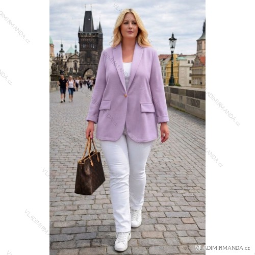 Sako elegantný dlhý rukáv dámske nadrozmer BONA (48/50/52 ONE SIZE) TALIANSKA MÓDA IMD26076/DUR