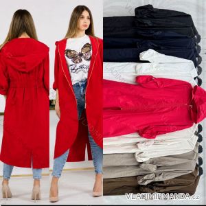 Bunda predĺžená tenká s kapucňou 3/4 dlhý rukáv dámska (S/M/L ONE SIZE) TALIANSKA MÓDA IMWGG26001