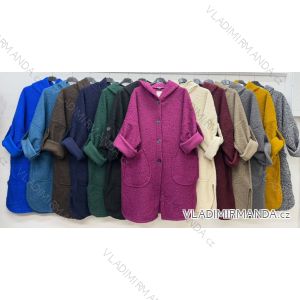 Kabát zimný na gombíky dlhý rukáv dámsky nadrozmer (46/48/50 ONE SIZE) TALIANSKA MÓDA IM4260247