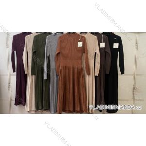 Šaty svetrové dlhý rukáv dámske (S/M/L ONE SIZE) TALIANSKA MÓDA IMC260239