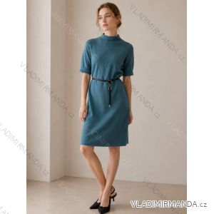 Šaty svetrové so stojačikom dlhý rukáv dámske nadrozmer (XL/2XL/3XL ONE SIZE) TALIANSKA MÓDA IMC260242