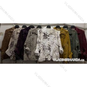 Košeľa dlhý rukáv dámska nadrozmer (L/XL/XXL ONE SIZE) TALIANSKA MÓDA IMC260243