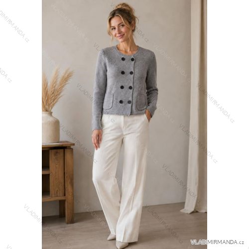 Sveter úpletový s gombíkmi dlhý rukáv dámsky (S/M/L ONE SIZE) TALIANSKA MÓDA IMC260246