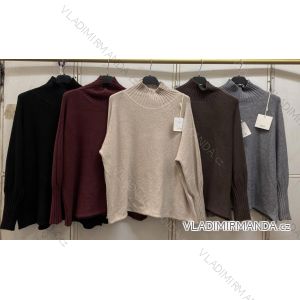 Sveter oversize úpletový s rolákom dlhý rukáv dámsky (S/M/L ONE SIZE) TALIANSKA MÓDA IMC260247
